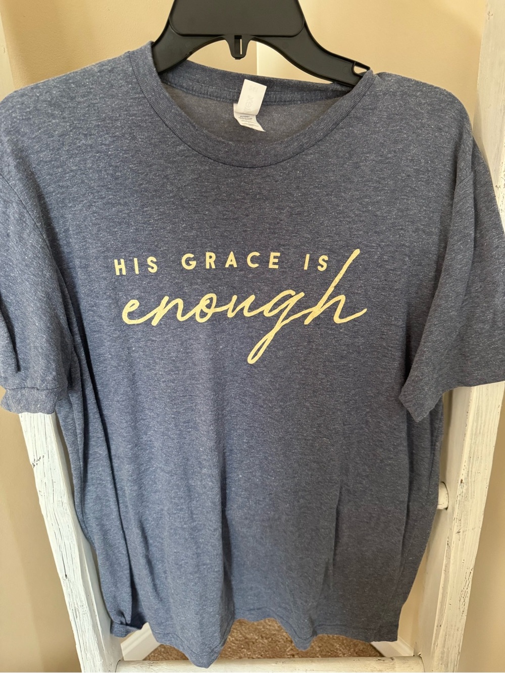 His Grace Is Enough Short Sleeve Tee - Heather Blue
